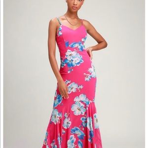 Wandering Wendy Magenta Floral Dress